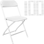 100 Pack White Folding Chairs, Portable Party Chairs, Plastic Folding Chair, Stackable Commercial Seats with