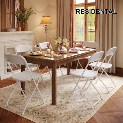 100 Pack White Folding Chairs, Portable Party Chairs, Plastic Folding Chair, Stackable Commercial Seats with, alternate view