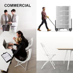 100 Pack White Folding Chairs, Portable Party Chairs, Plastic Folding Chair, Stackable Commercial Seats with, alternate view