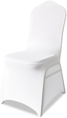 100 Pack White Universal Fitted Spandex Chair Covers | Stretch & Washable Upgraded Chair Slipcovers, Ideal for