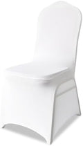 100 Pack White Universal Fitted Spandex Chair Covers | Stretch & Washable Upgraded Chair Slipcovers, Ideal for