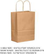 100-Packs Brown Paper Gift Bags with Handles Bulk Assorted Sizes(33pcs Large 13", 33pcs Medium 11", 34pcs Small, alternate