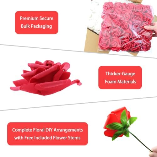 100 Pcs 3 in Large Artificial Rose Head Bulk (4-Tone Blue Green), alternate view 6