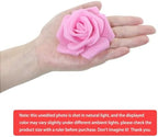 100 Pcs 3 in Large Artificial Rose Head Bulk (4-Tone Pink White) in 02 (Pink/Light Pink/Hot Pink/White) 4-color, alternate
