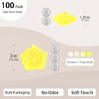 100 Pcs 3 in Large Artificial Rose Head Bulk (4-Tone Yellow Ivory), alternate view 2