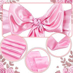 100 Pcs Chair Covers Set, White, Pink in Pink, alternate view 5