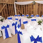 100 Pcs Chair Covers Set, White, Royal Blue in Royal Blue, alternate view 6