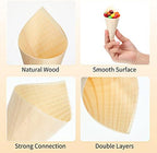 100 Pcs Charcuterie Cone with Food Cone Holder 13 x 5 in, Straight, Bamboo in Straight, alternate view 4