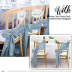 100 Pcs Dusty Blue Satin Chair Sashes Ties, 7×108inch in 7×108inch, alternate view 6