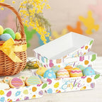 100 Pcs Easter Food Trays, Happy Easter Decor Serving Trays, 2 Style Disposable Paper Spring Decor, Large, alternate view 7