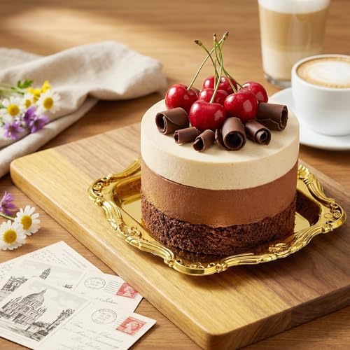 100 Pcs Mini Square Baroque Dessert Display Trays Mini Elegant Plastic Serving Trays Small Cake Candy Plates for, alternate
