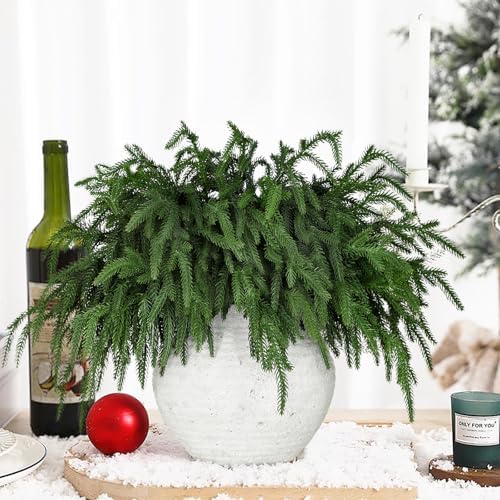 100 Pcs Realistic Christmas Pine Branches Natural Droopy Soft Bendable, alternate view 2