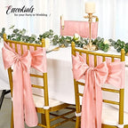 100 Pcs Rose Gold Satin Chair Sashes Ties, 7×108inch in 7×108inch, alternate view 2