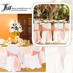100 Pcs Rose Gold Satin Chair Sashes Ties, 7×108inch in 7×108inch, alternate view 6