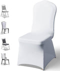 100 PCS Spandex Banquet Chair Covers White, Universal Fitted