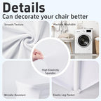 100 PCS Spandex Banquet Chair Covers White, Universal Fitted, alternate view 4