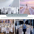 100 PCS Spandex Banquet Chair Covers White, Universal Fitted, alternate view 6