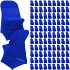 100 Pcs Spandex Chair Covers Bulk for Wedding Banquet, Blue in Blue