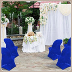 100 Pcs Spandex Chair Covers Bulk for Wedding Banquet, Blue in Blue, alternate view 5