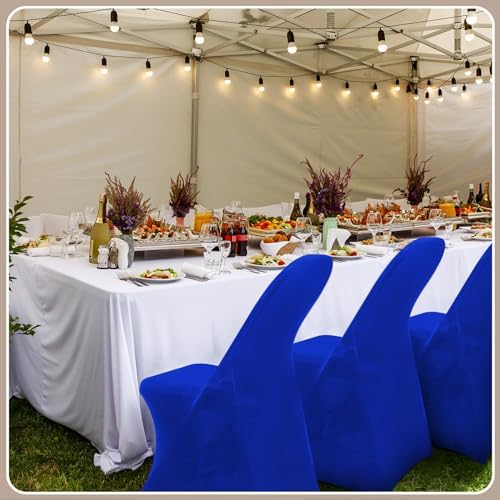 100 Pcs Spandex Chair Covers Bulk for Wedding Banquet, Blue in Blue, alternate view 6