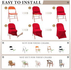 100 Pcs Spandex Chair Covers Bulk for Wedding Banquet, Red in Red, alternate view 4