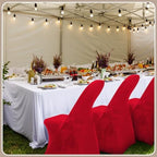 100 Pcs Spandex Chair Covers Bulk for Wedding Banquet, Red in Red, alternate view 6