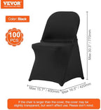 100 Pcs Stretch Spandex Folding Chair Covers Universal Fitted Black, alternate view 3