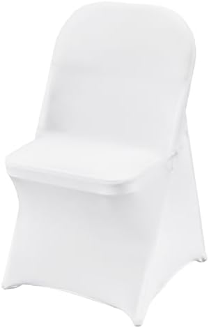 100 Pcs Stretch Spandex Folding Chair Covers Universal Fitted White