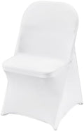 100 Pcs Stretch Spandex Folding Chair Covers Universal Fitted White