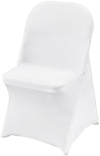 100 Pcs Stretch Spandex Folding Chair Covers Universal Fitted White