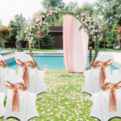 100 Pcs Stretch Spandex Folding Chair Covers Universal Fitted White, alternate view 2