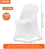 100 Pcs Stretch Spandex Folding Chair Covers Universal Fitted White, alternate view 3