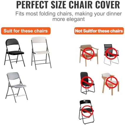 100 Pcs Stretch Spandex Folding Chair Covers Universal Fitted White, alternate view 5
