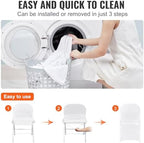 100 Pcs Stretch Spandex Folding Chair Covers Universal Fitted White, alternate view 6