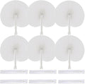 100 Pcs White Round Paper Fans