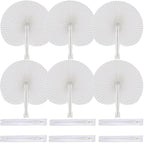 100 Pcs White Round Paper Fans