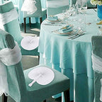 100 Pcs White Round Paper Fans, alternate view 2
