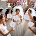 100 Pcs White Round Paper Fans, alternate view 4