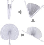 100 Pcs White Round Paper Fans, alternate view 6