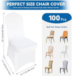 100 Pieces White Chair Covers - Versatile Stretch Polyester Spandex Dining Chair Slipcovers for Dining, Party, alternate view