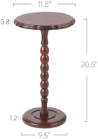 100% Solid Wood Small Side Table, Rustic Round Drink Table, alternate view 2