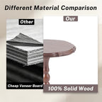 100% Solid Wood Small Side Table, Rustic Round Drink Table, alternate view 6