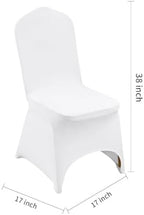 100 White Washable and Removable Universal Wedding Banquet Chair Covers with Polyester Spandex Elastic Sliding, alternate