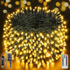 1000 LED 328 FT Christmas Lights, Waterproof Outdoor String With Remote and Timer, 8 Modes Dimmable, Fairy