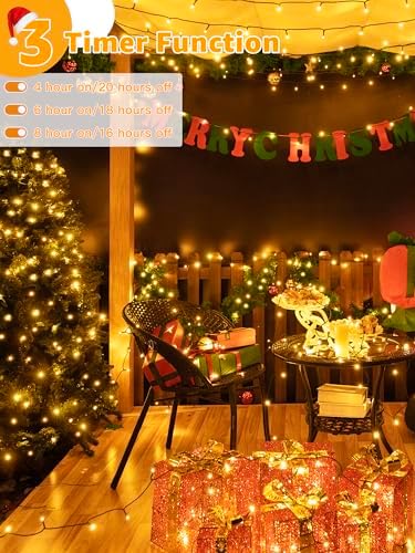 1000 LED 328 FT Christmas Lights, Waterproof Outdoor String With Remote and Timer, 8 Modes Dimmable, Fairy, alternate view 4