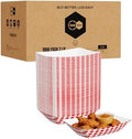 1000 Pack 2lb Red White Checkered Paper Food Trays, 1000 Pack Bulk - Commercial Heavy Duty Grease Resistant