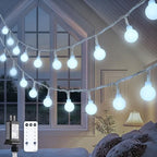 100ft 200 LED White Globe String Lights Indoor Outdoor Waterproof