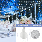 100ft 200 LED White Globe String Lights Indoor Outdoor Waterproof, alternate view 4