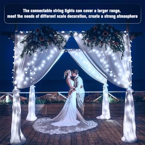100ft 200 LED White Globe String Lights Indoor Outdoor Waterproof, alternate view 6