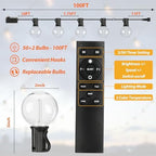 100FT 3 Color in 1 LED String Lights Outdoor Waterproof with Remote, alternate view 6